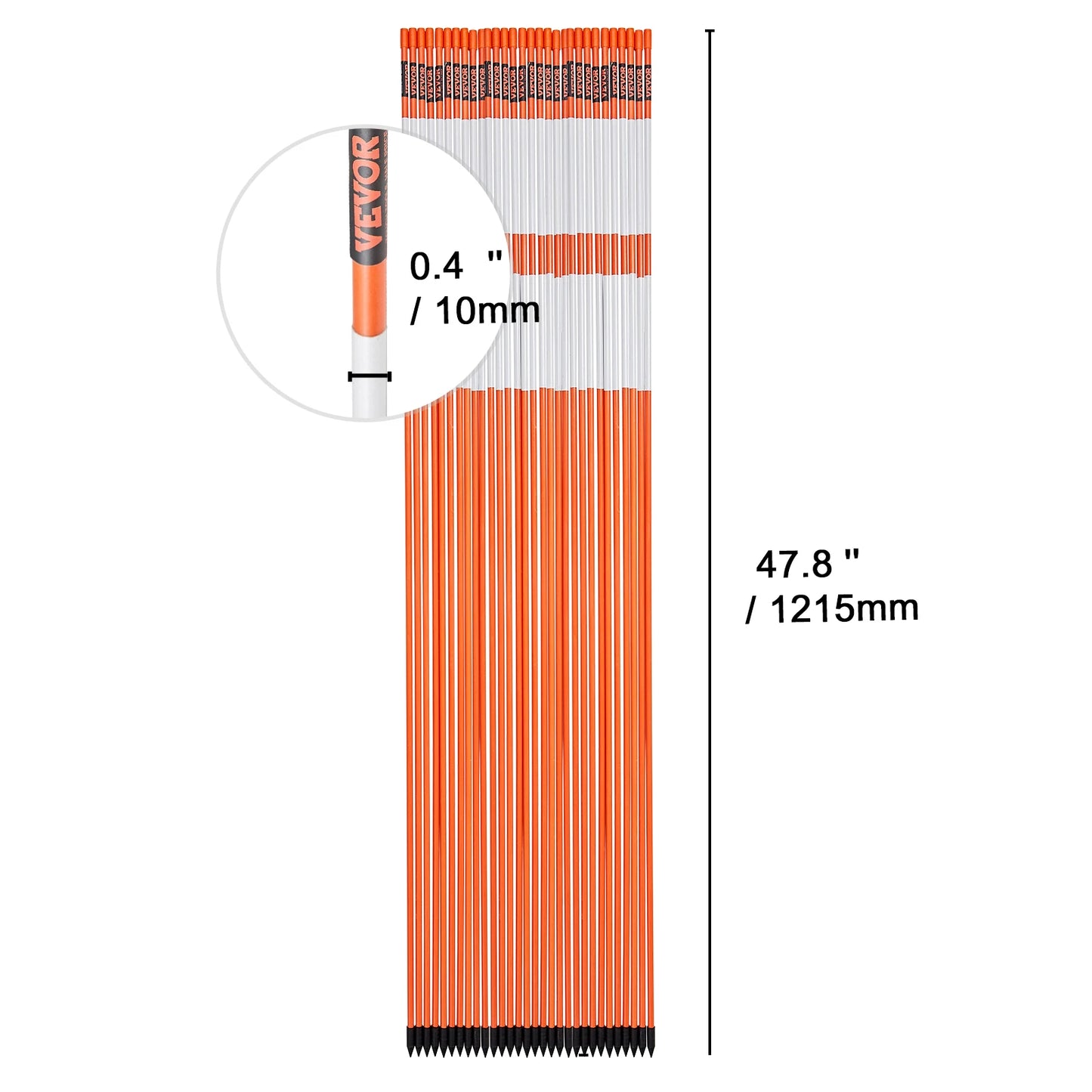 Driveway Markers Fiberglass Poles Snow Stakes For Parking Lots Walkways