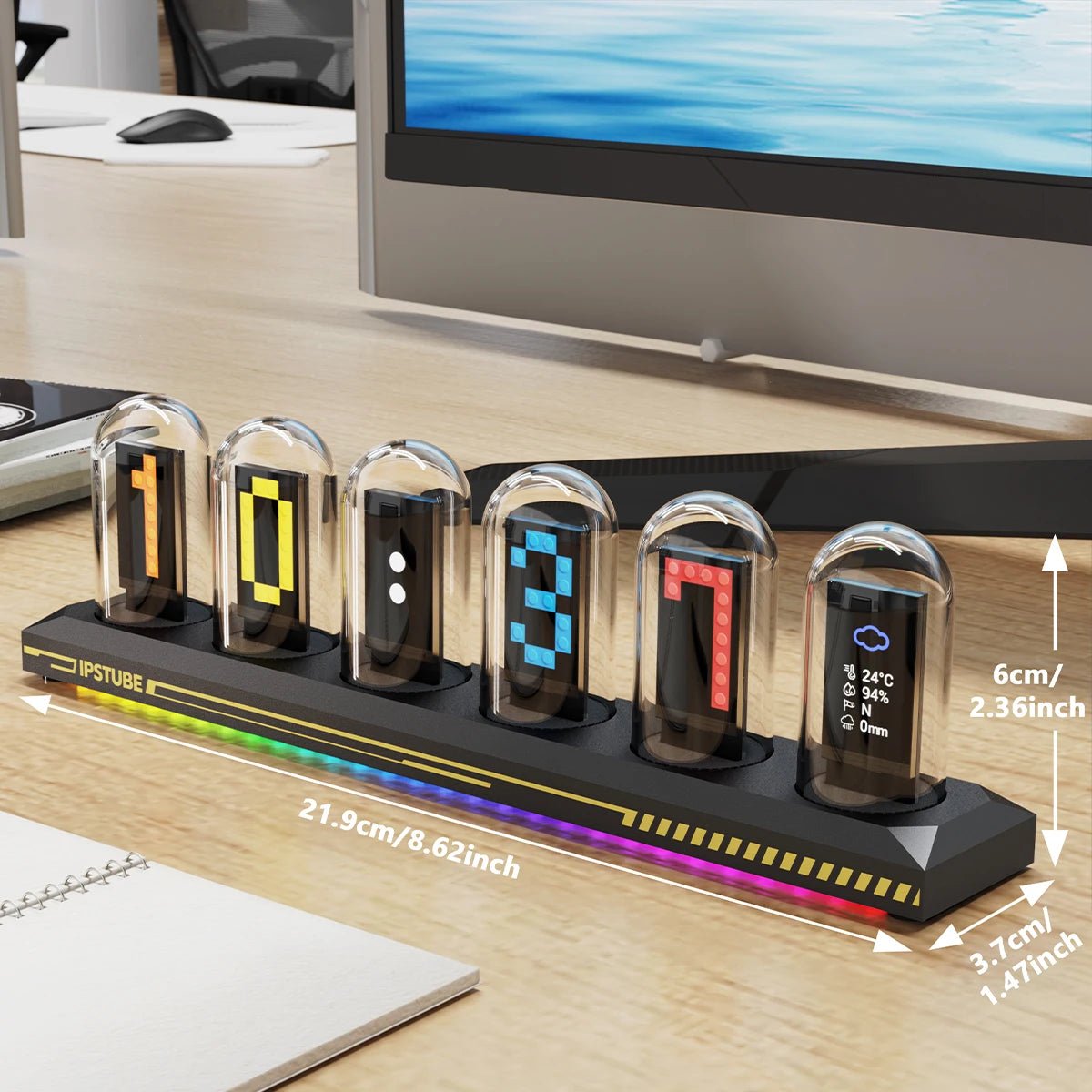 Aiopp Night Light Nixie Tube Clock Kit With Digital Calibration