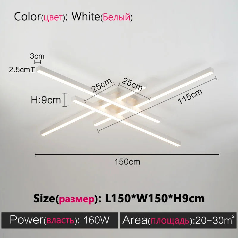 Siltlake LED Ceiling Lamp Square Chandelier Nordic Minimalist Design