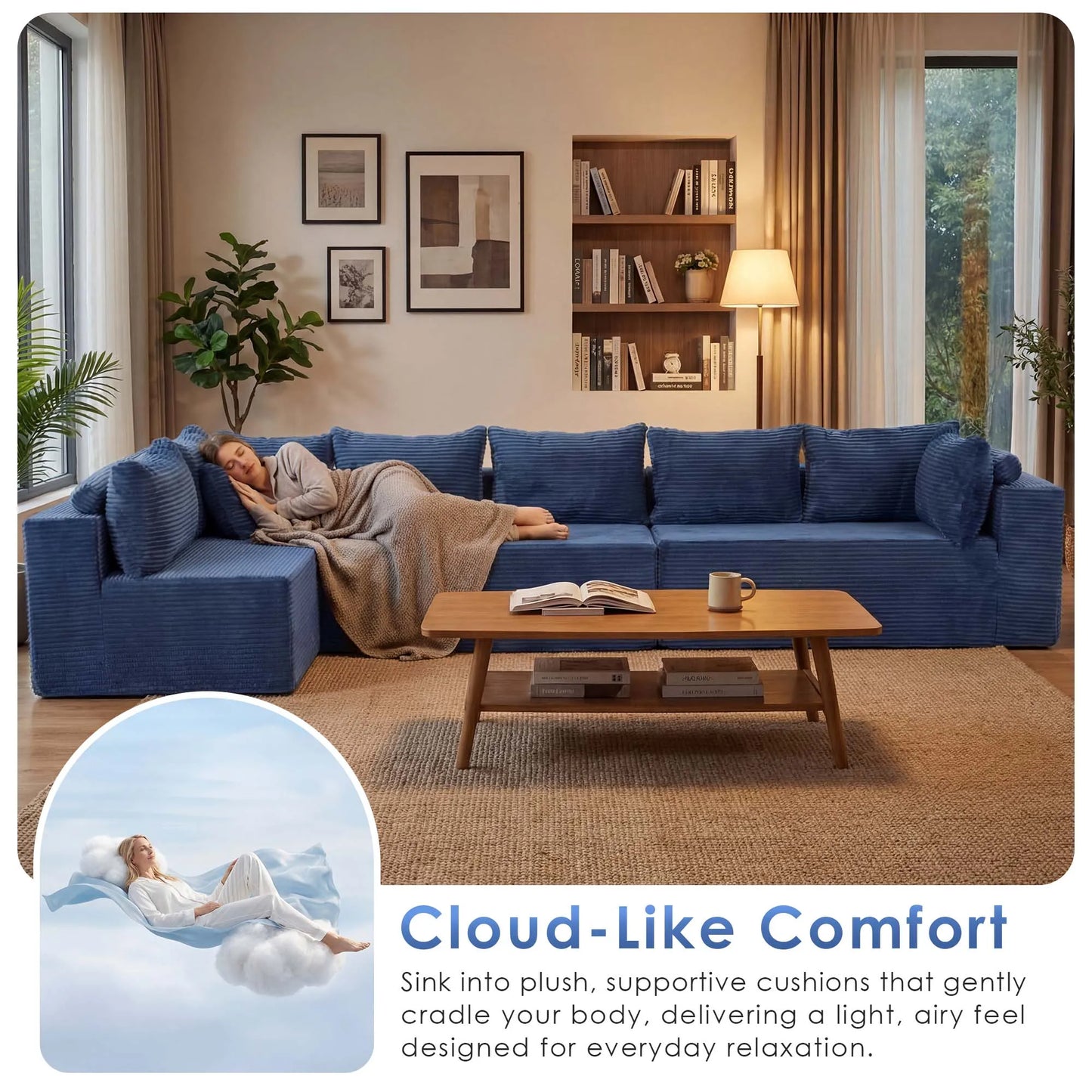 Redlife 6 Seat Modular Sectional Sofa With Ottoman