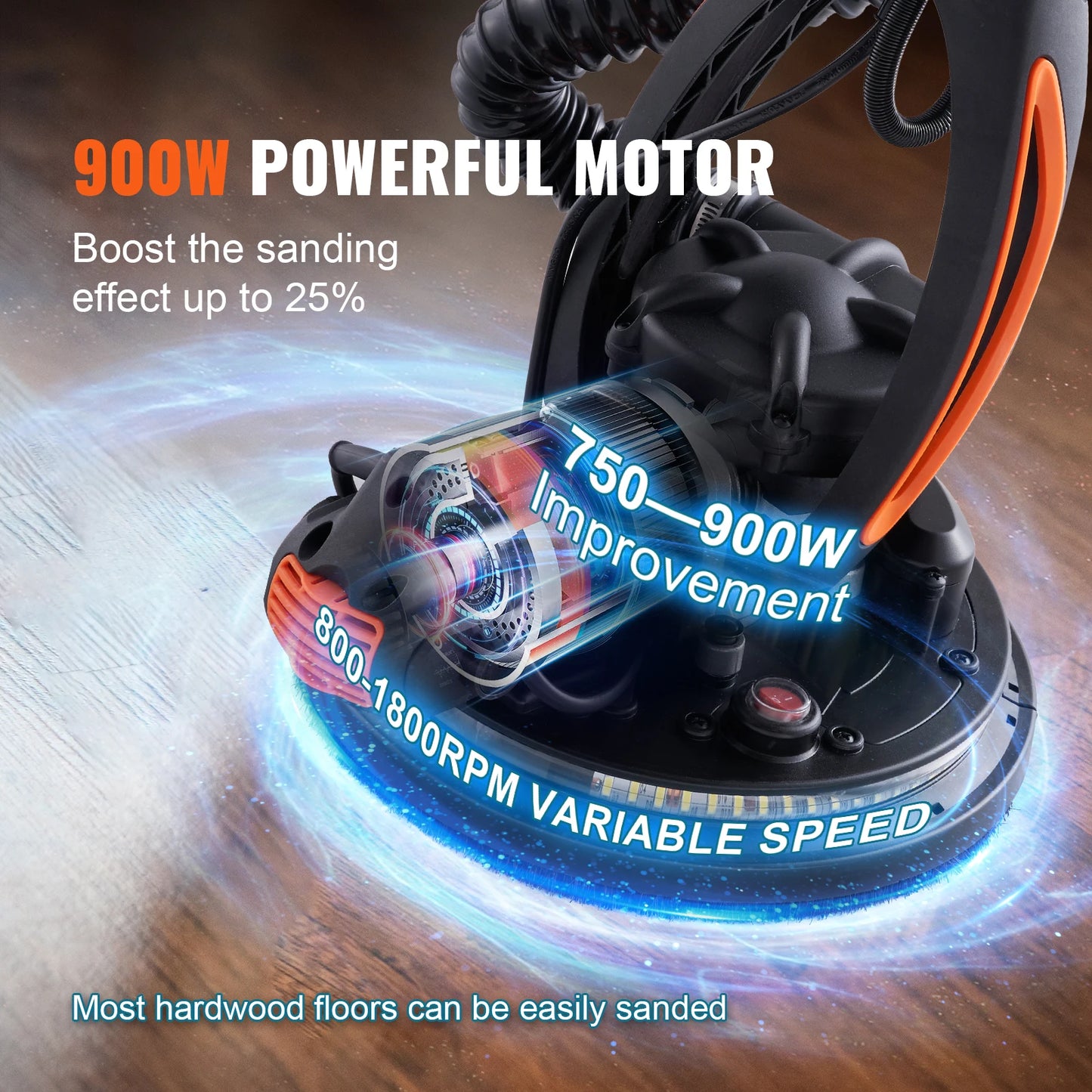 SucceBuy 900W Drywall Sander With Self Suction Handle