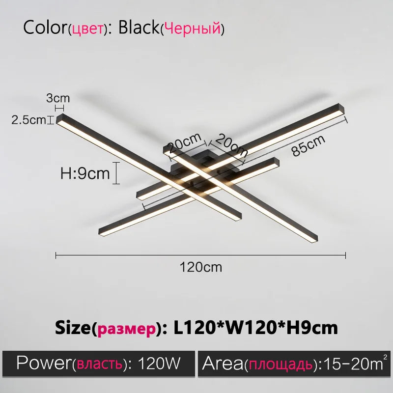 Siltlake LED Ceiling Lamp Square Chandelier Nordic Minimalist Design
