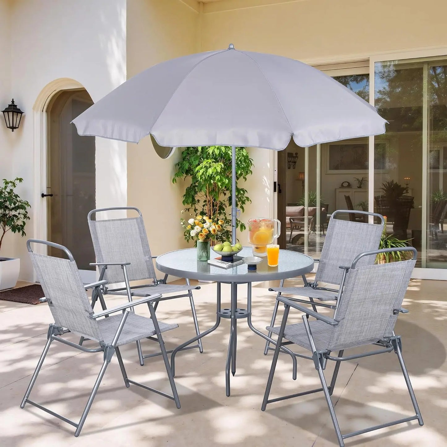 All Weather Metal Patio Dining Set Table Chairs Outdoor Furniture