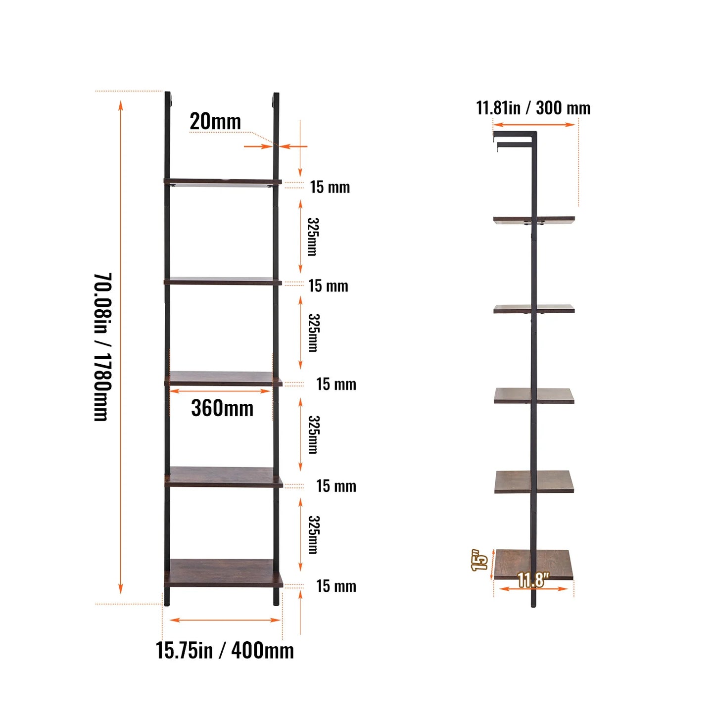 Industrial Pipe Shelf Wall Mount Rustic Wood Shelves Bracket Rack