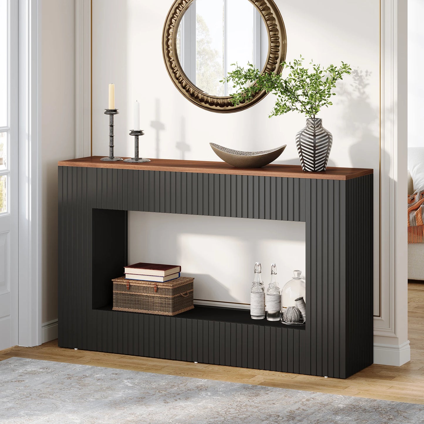 Tribesigns Console Table, 55-Inch Wood Entryway Table with Storage, Narrow Long Sofa Table Behind Couch Table for Living Room