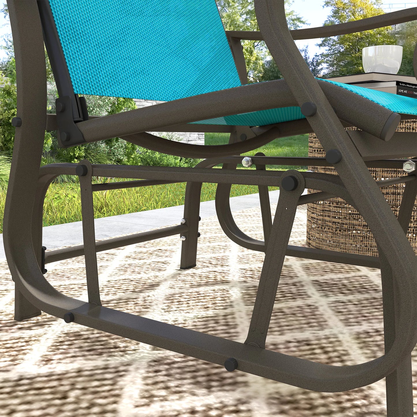 Outsunny Outdoor Glider Chair For Patio And Garden