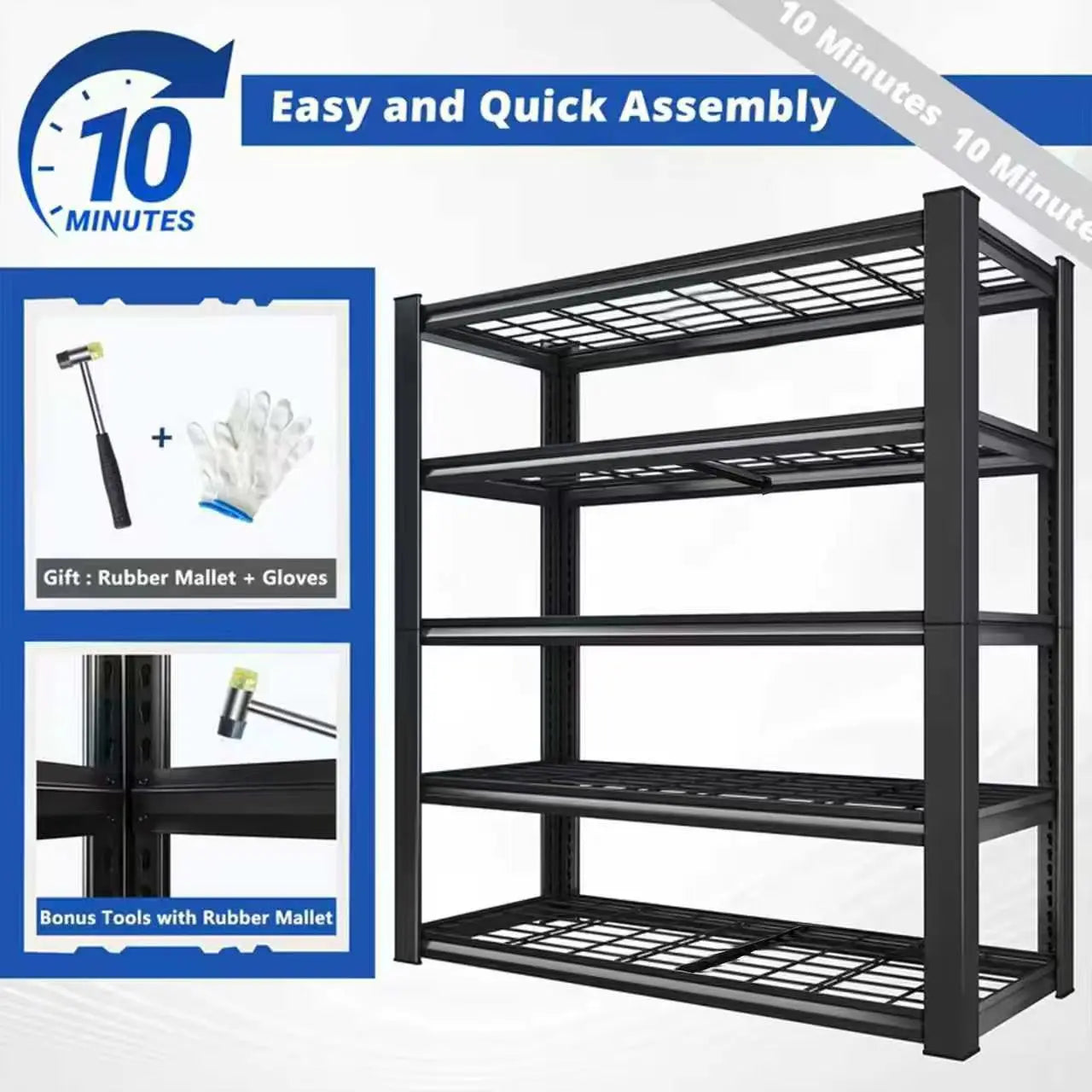 Metal Double Layer Shelving Rack for Warehouse Utility