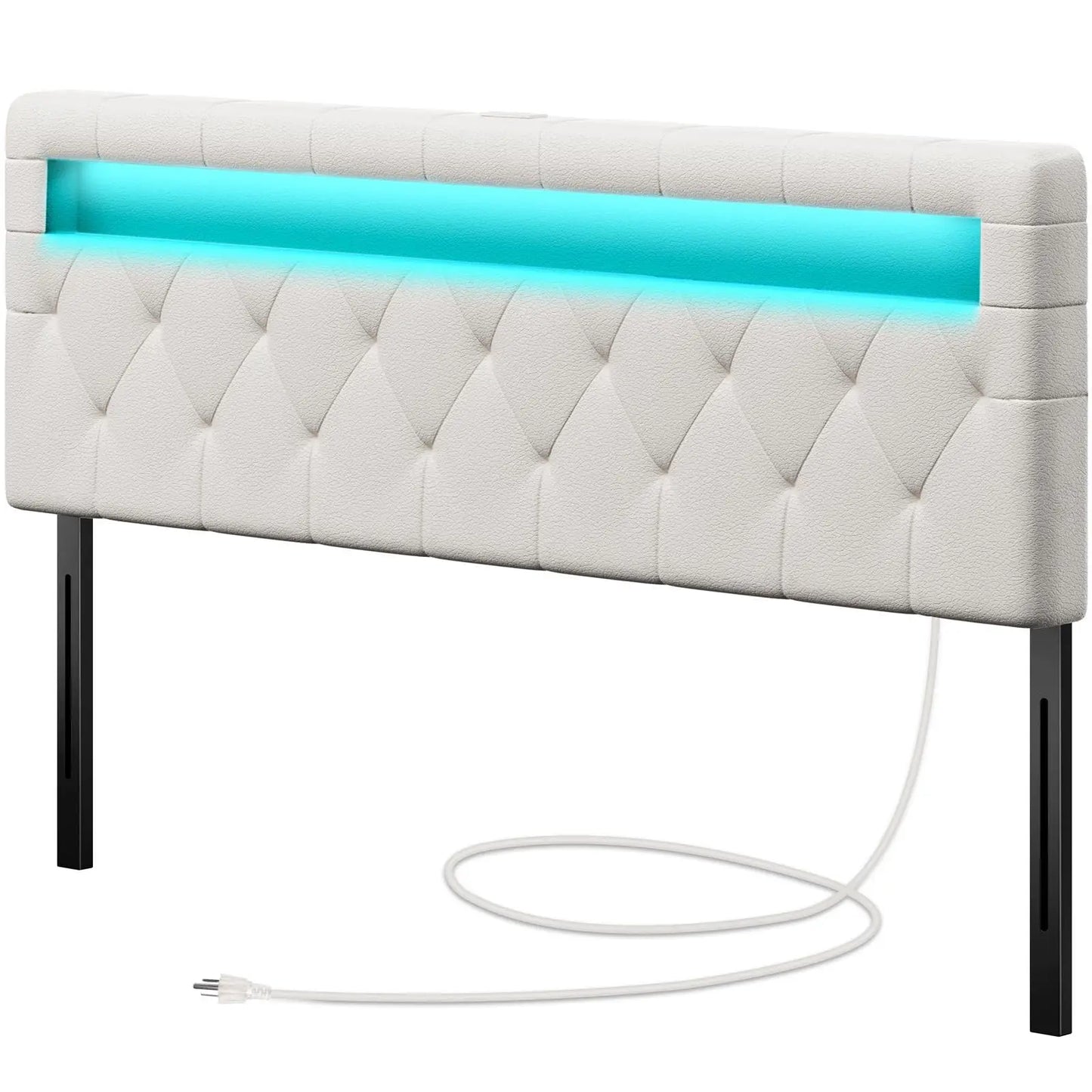XIUWO LED Headboard For Queen Bed With USB Type-C Port