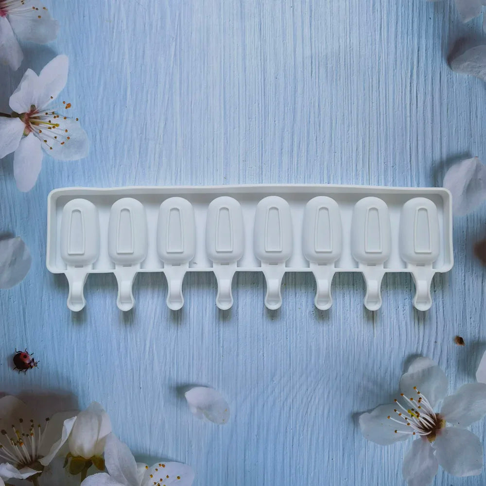 Eight Hole Silicone Ice Cream Mold For Freezer Popsicles