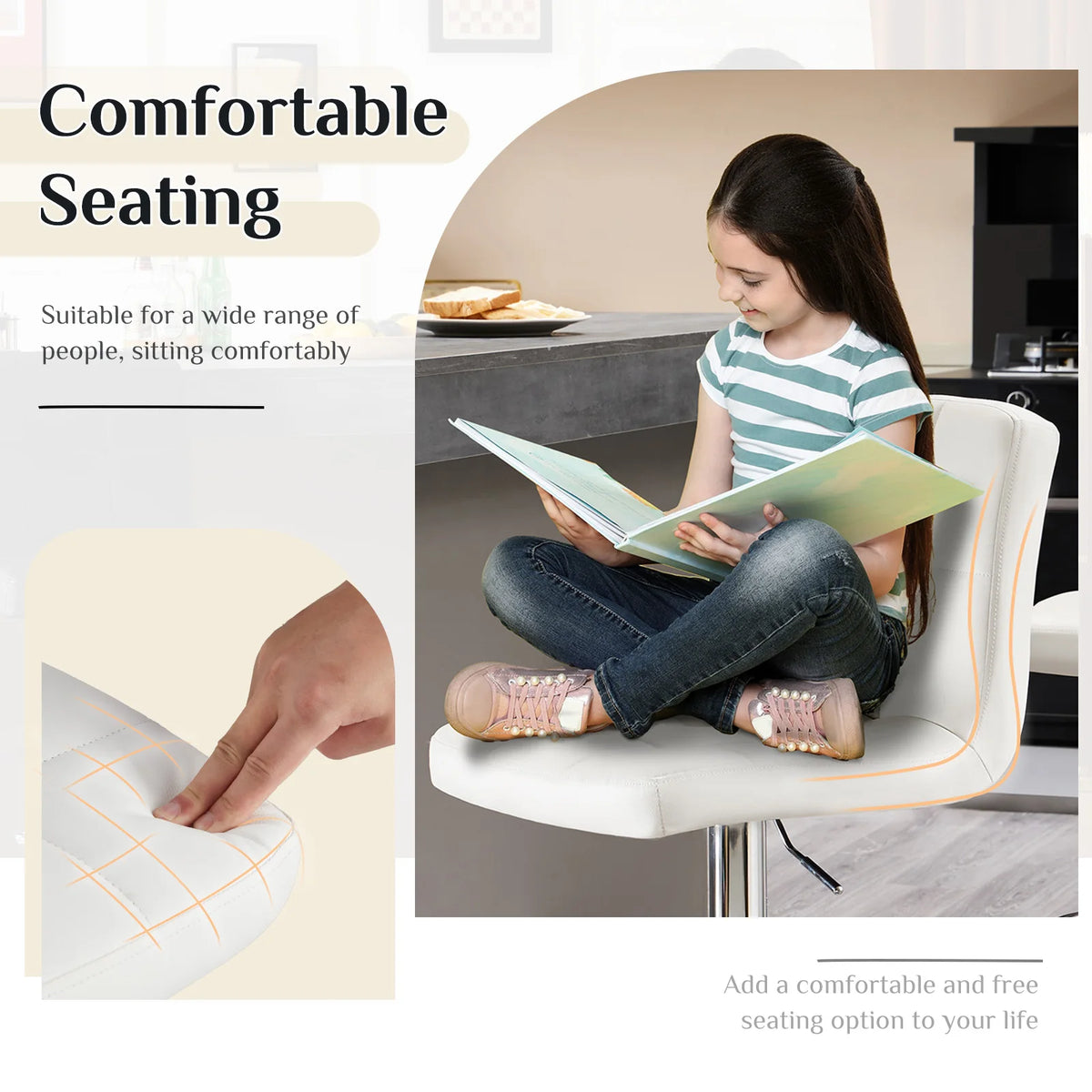 JHK Ergonomic Adjustable Swivel PU Leather Office Chair