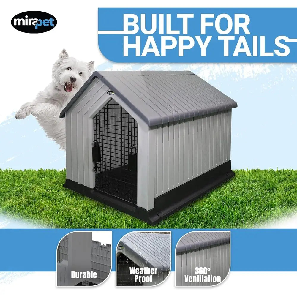 Waterproof Plastic Dog House for Indoor and Outdoor Dogs