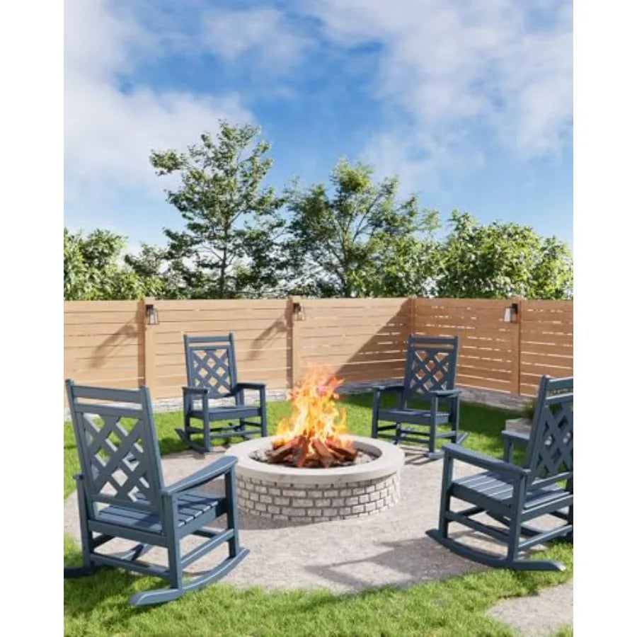 Outdoor Rocking Chair HDPE Weather Resistant Patio Rocker