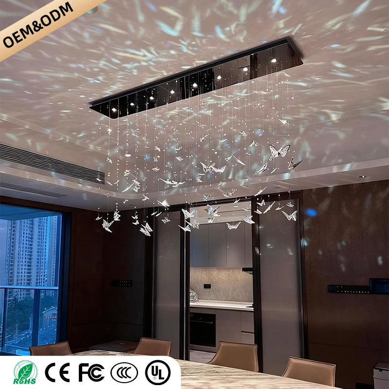 Crystal Butterfly Pendant Chandelier For Living Room