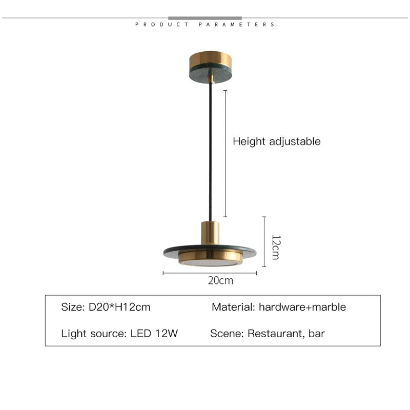 2025 Minimalist LED Marble Pendant Lights Dining Table Chandelier Hanging Light Chandelier Home Decoration Bedroom Bedside Lamp
