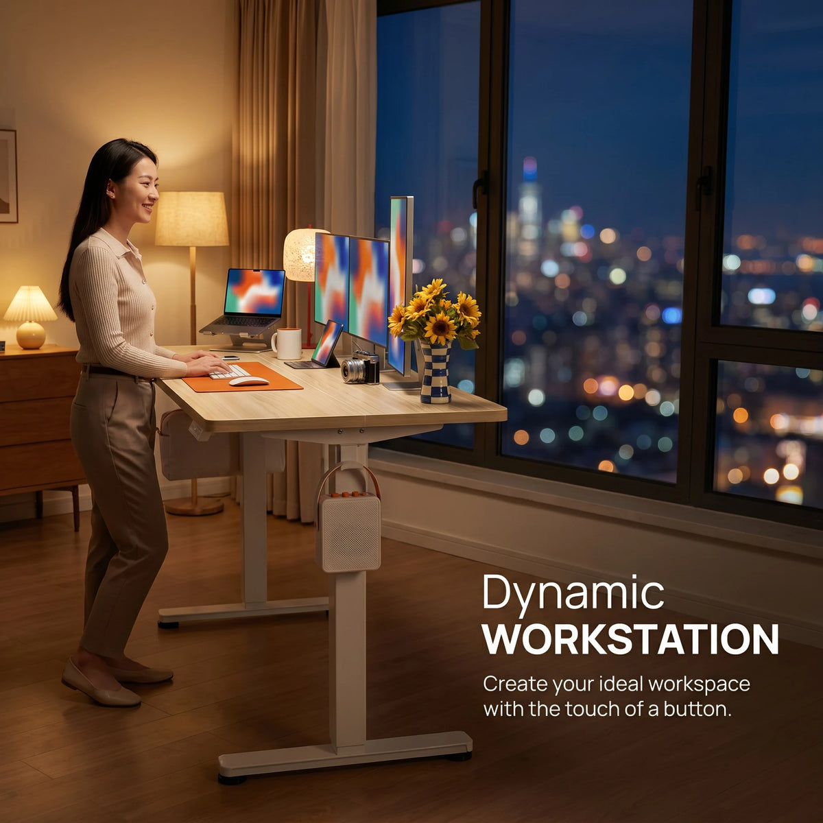 K Kyspho Electric Height Adjustable Standing Desk With Memory