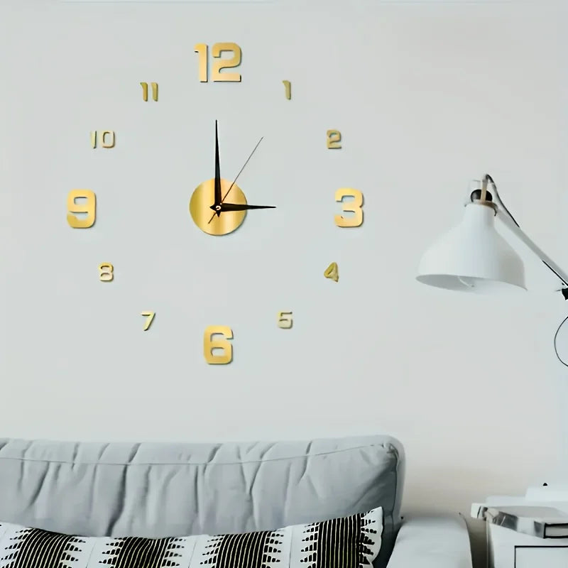 Simple LED wall clock with night light function, silent, modern decorative digital wall clock, DIY 3D digital wall clock