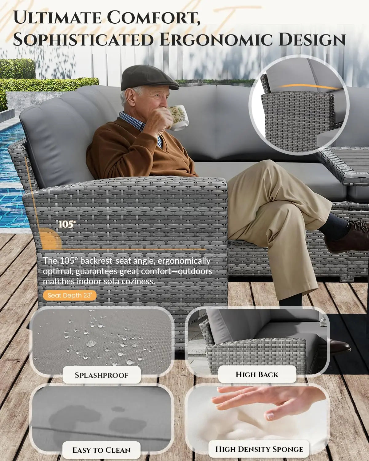 7-Piece Outdoor Patio Furniture Set With Waterproof Cover