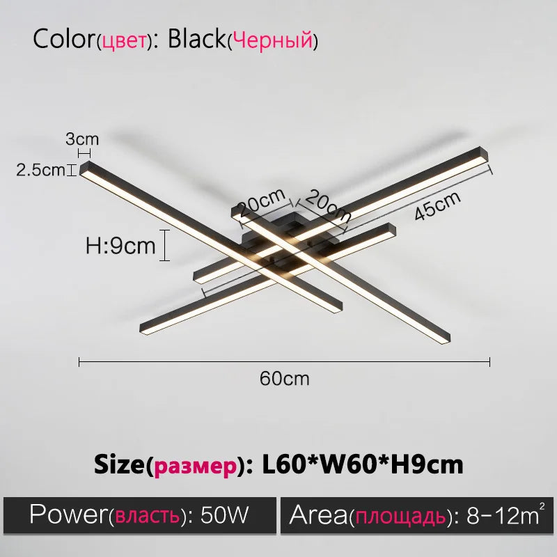 Siltlake LED Ceiling Lamp Square Chandelier Nordic Minimalist Design