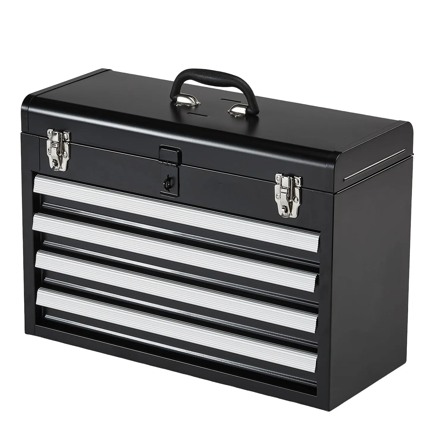 SucceBuy Metal Tool Box With 4 Drawer Chest Organizer