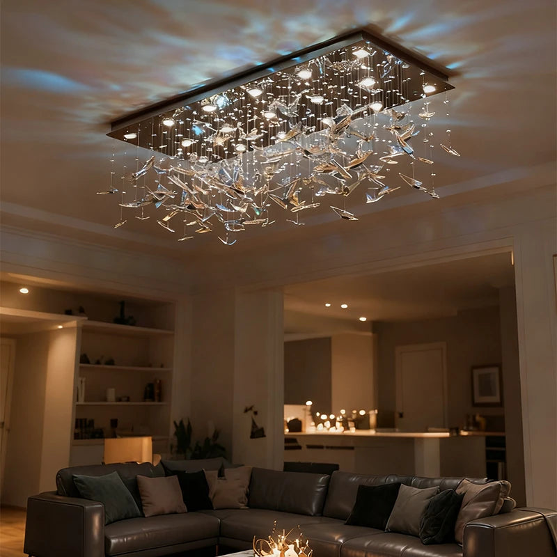 Crystal Butterfly Pendant Chandelier For Living Room