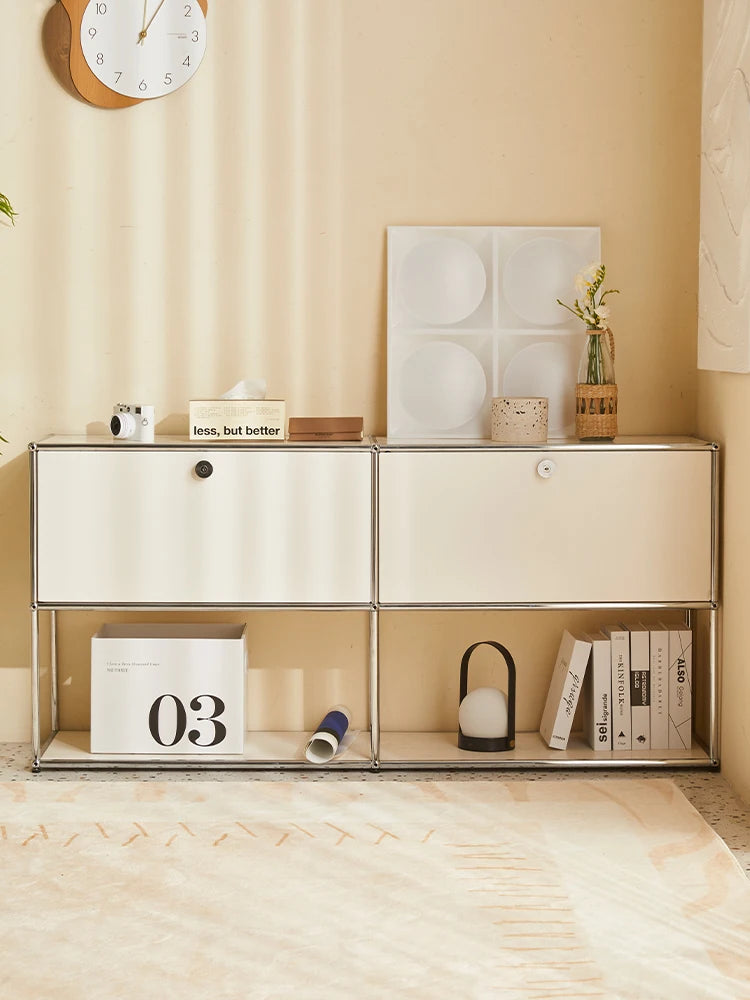 Bigcityfur Corner Tv Stand And Metal Storage Cabinet