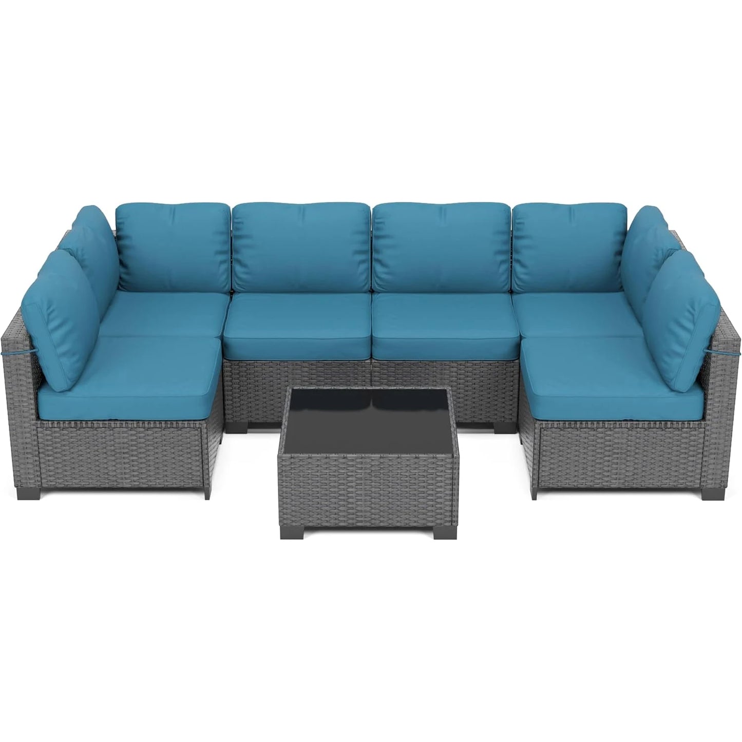 HobbyLane Seven Piece Modular Outdoor Furniture Set