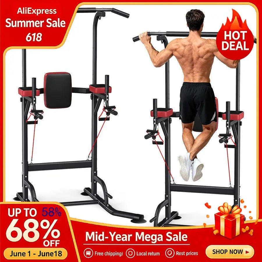 Power Tower Pull Up Bar Station, 450LBS Stable Power Tower Training HeavyDuty Fitness Equipment for Home Gym, Custom