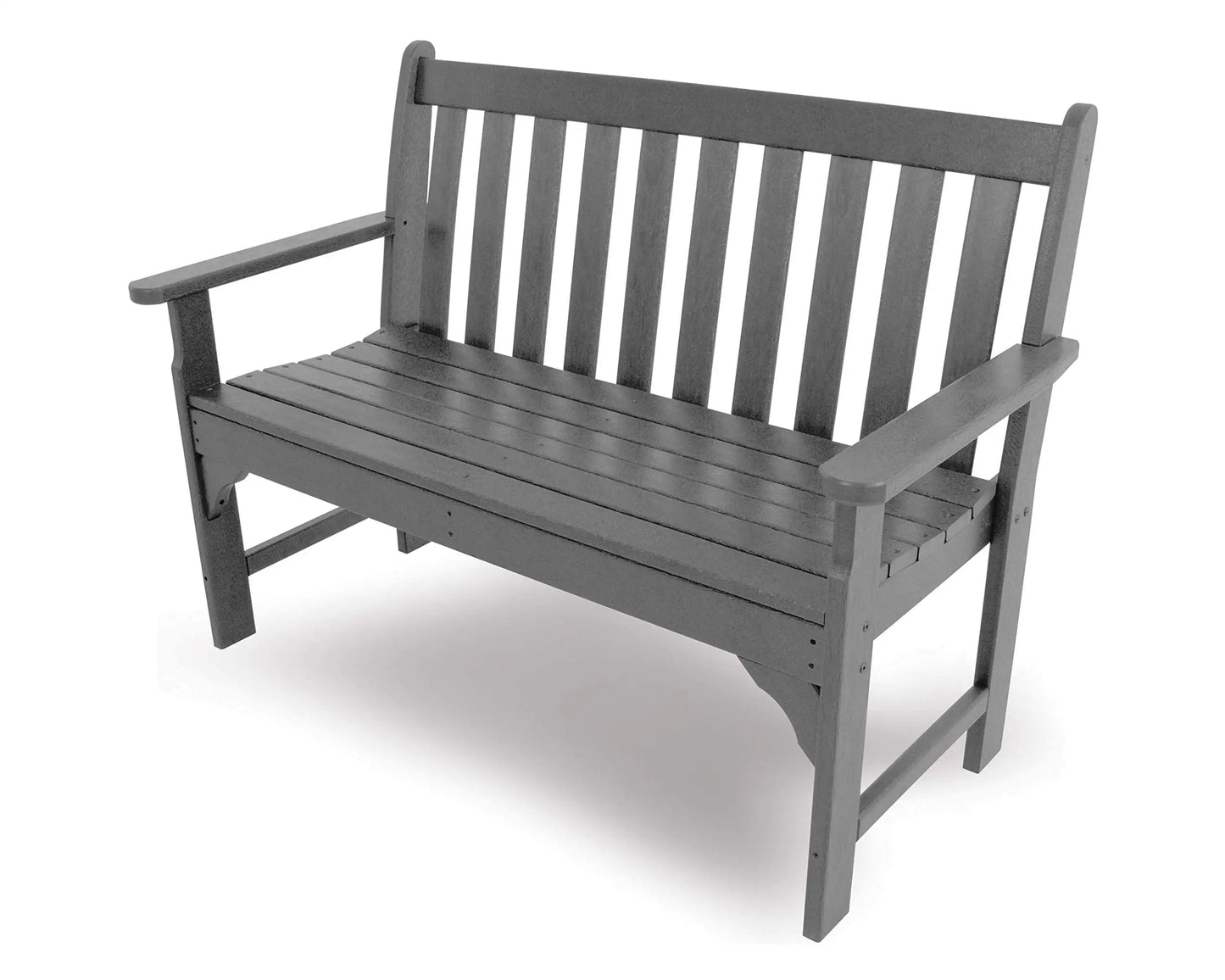 48 Inch Outdoor Garden Bench With Armrests In Buff Color