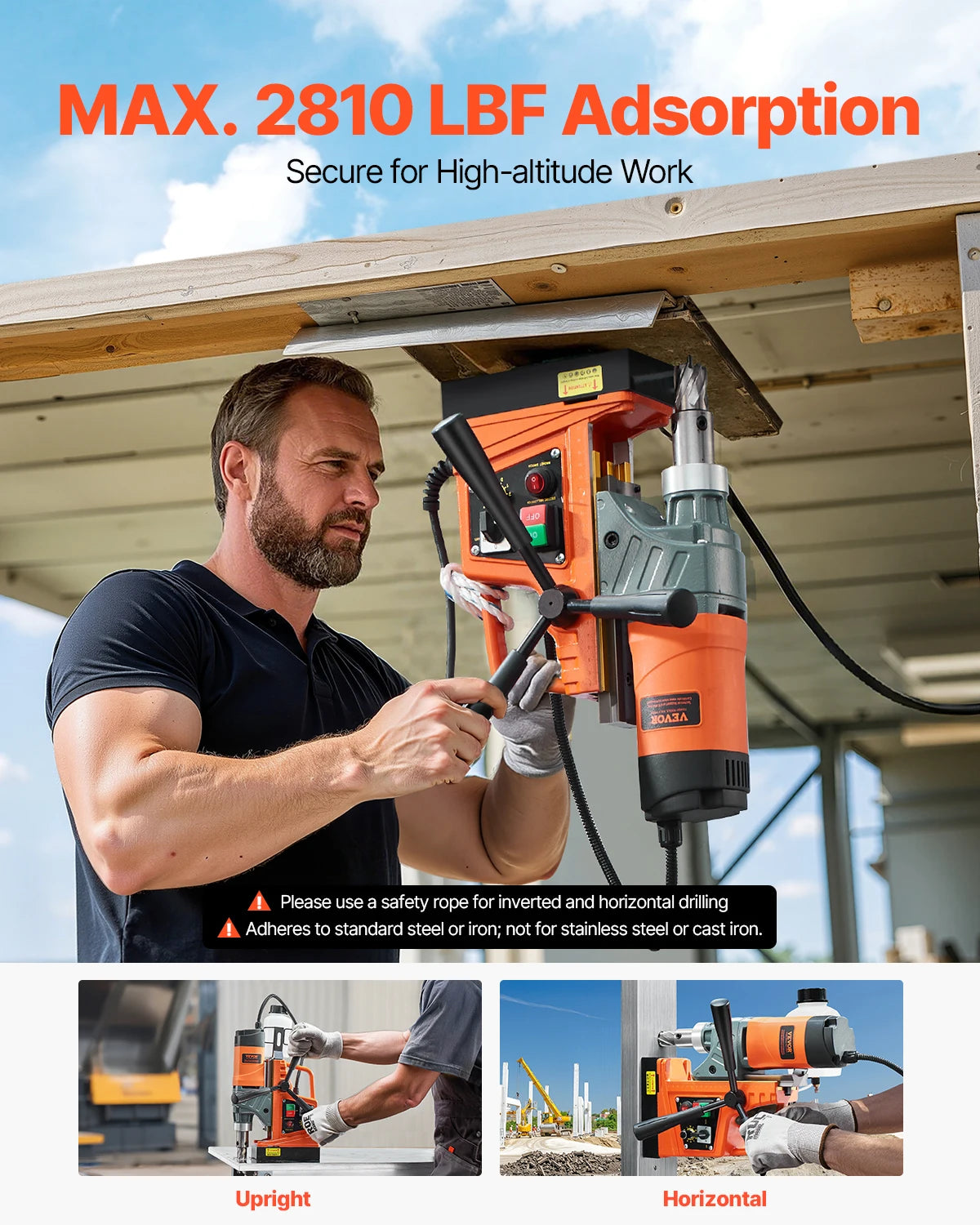SucceBuy 1450W Magnetic Drill Portable Drill Press With Variable Speed