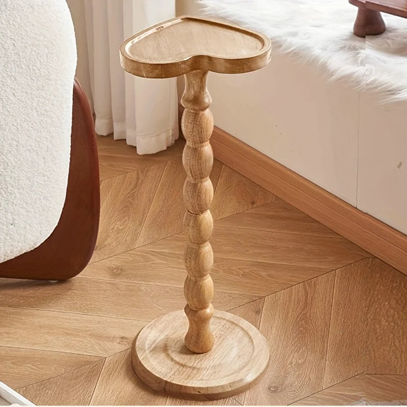 Modern Round Wooden Side Table Pedestal For Living Room