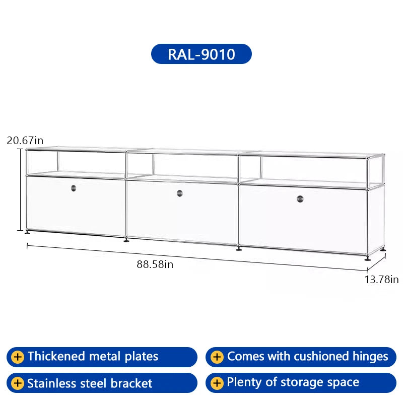 Bigcityfur Corner Tv Stand And Metal Storage Cabinet