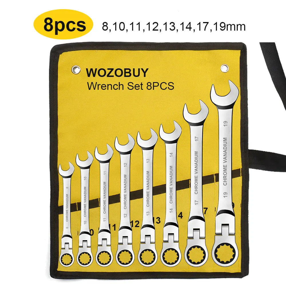 Durable 72 Tooth Ratchet Wrench Set Metric Multi Function