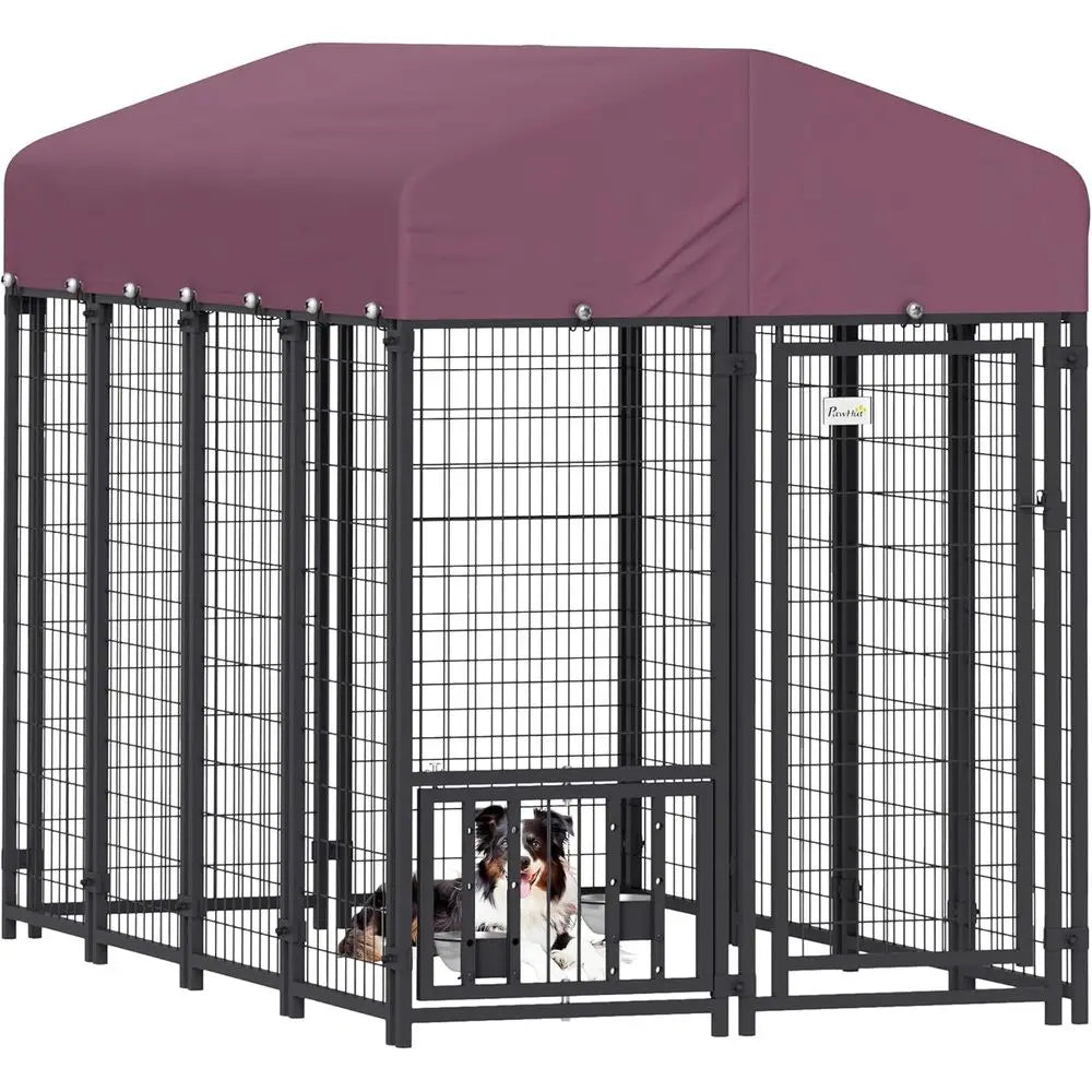Heavy Duty Outdoor Dog Kennel With Roof And Adjustable Bowls