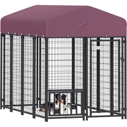 Heavy Duty Outdoor Dog Kennel With Roof And Adjustable Bowls