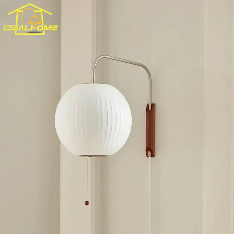 Italian Design Minimalist Flying Saucer Silk Wall Lamp LED E27 Art Decorative Wall Sconces Bedside Study Living/Tea Room Sofas