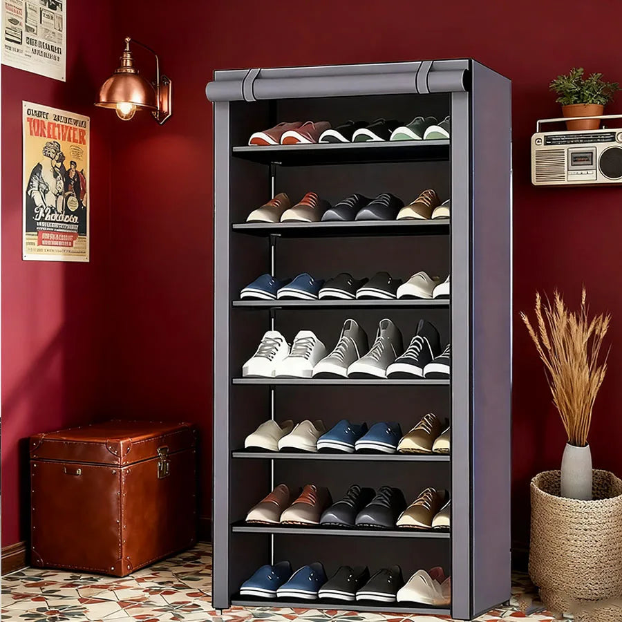 Five Eight Ten Layer Portable Shoe Cabinet With Nonwoven Cover