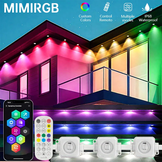MIMIRGB Permanent Outdoor LED Light String Strip App Bluetooth Control