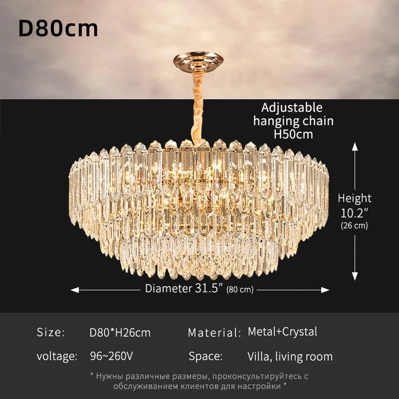 Modern LED Ceiling Pendant Lamp For Living Room Crystal Chandelier