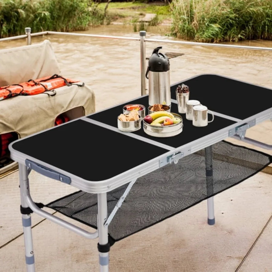 Portable Folding Camping Table With Adjustable Height And Lightweight