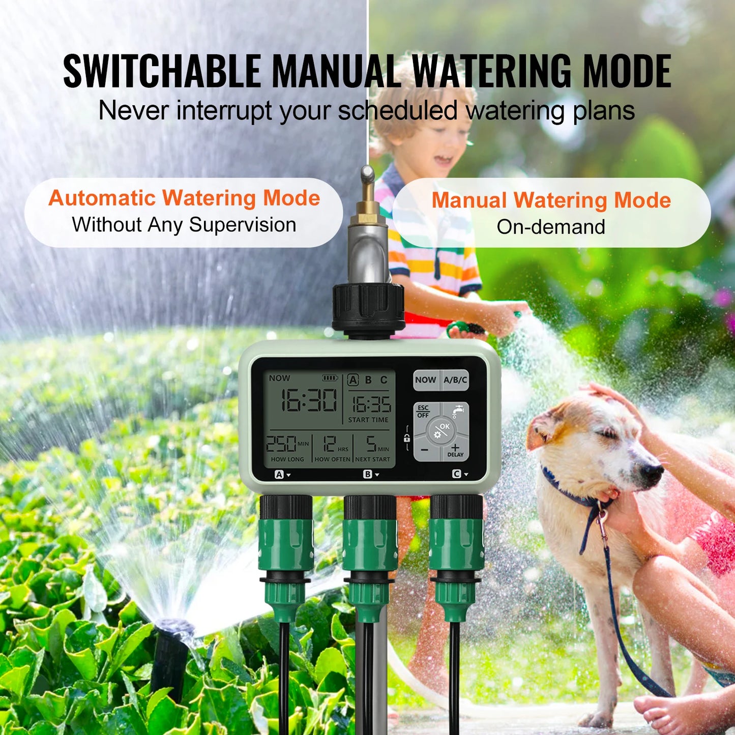 SucceBuy Water Timer 3 Outlets Hose With Independent Zones