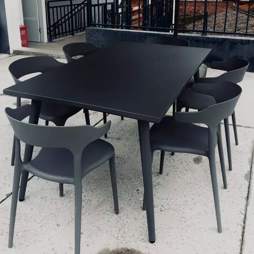 Fosuhouse Metal Outdoor Table Modern Style Waterproof