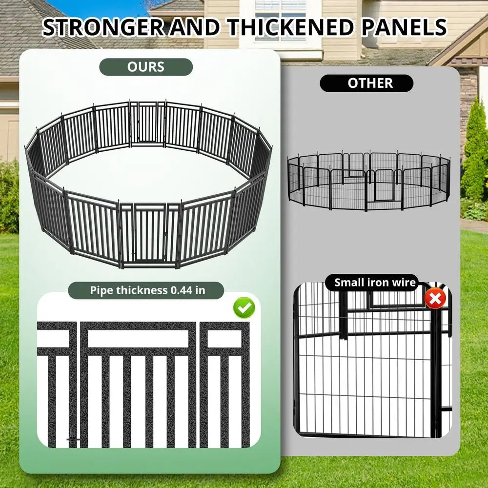 Portable Metal Dog Playpen for Indoor Outdoor Use and Camping