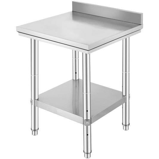SucceBuy Kitchen Work Bench Commercial Catering Table Worktable with Undershelf Stainless Steel 330LBS 286LBS for Restaurant