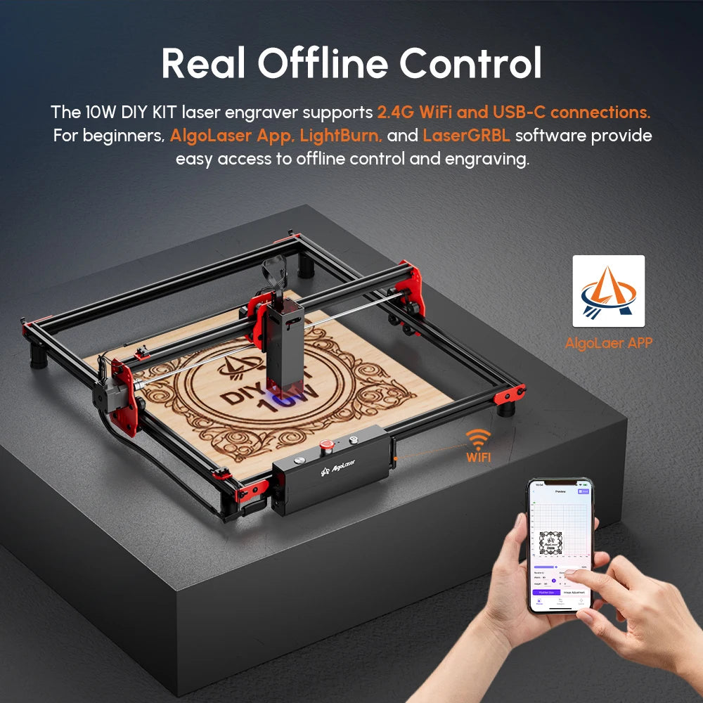 AlgoLaser 10W Laser Engraver DIY Kit CNC Laser Cutter Engraving Machine