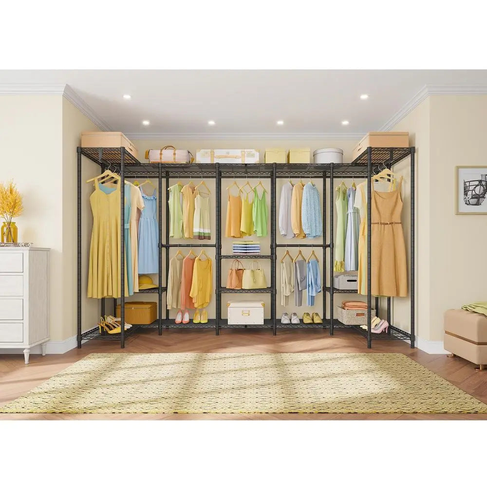 U70 Extra Large Heavy Duty Clothes Rack, Freestanding Portable Closet for Bedroom Storage Wardrobe Closet Organizer Wire Clothi