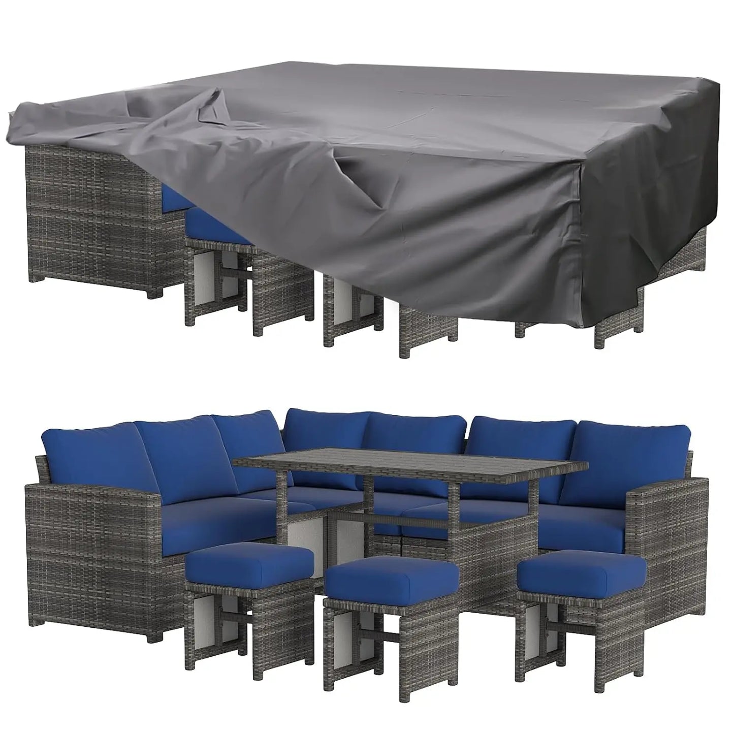 7-Piece Outdoor Patio Furniture Set With Waterproof Cover