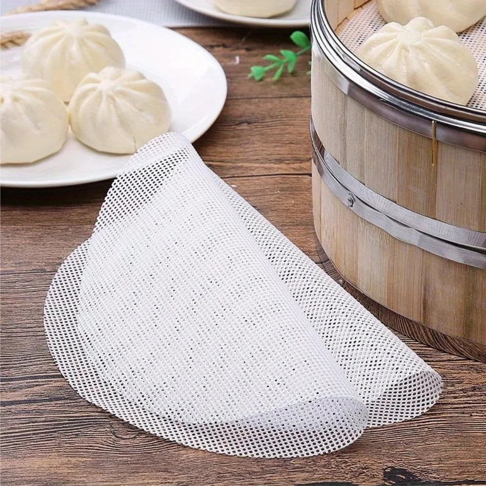 3pcs/set Reusable Silicone Non-Stick Steamer Liners, Round Steaming Mat for Bamboo Steamer Cooking, Heat Resistant Kitchen