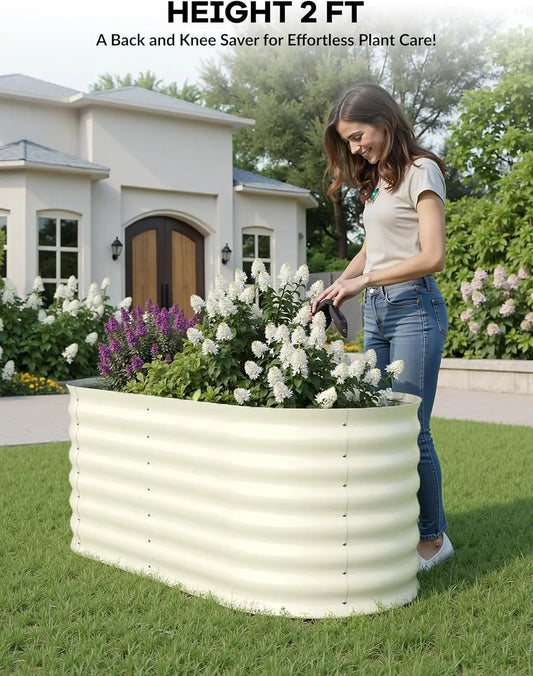 TWISTER.CK Galvanized Raised Garden Bed Kit For Vegetables And Herbs