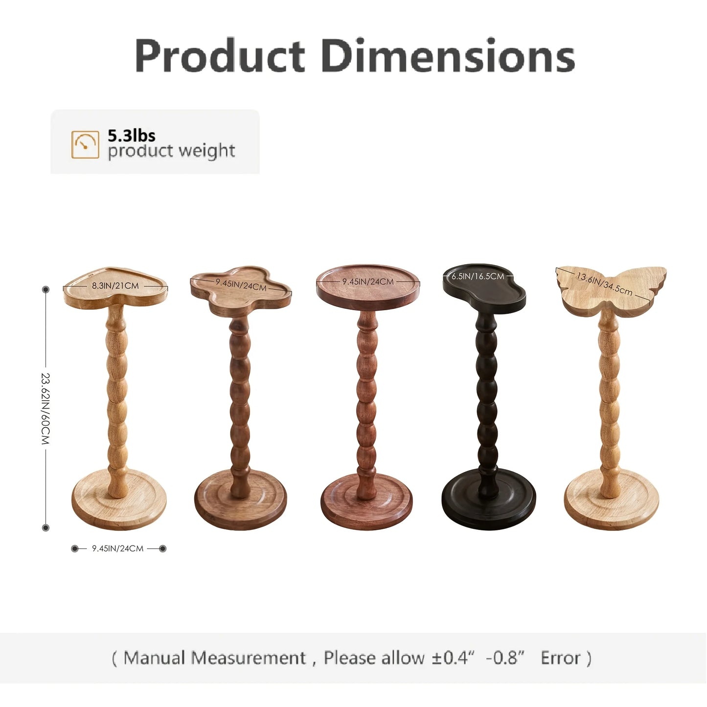 Modern Round Wooden Side Table Pedestal For Living Room