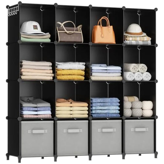 Plastic Cube Closet Organizer Shelves For Clothes And Bedroom Storage